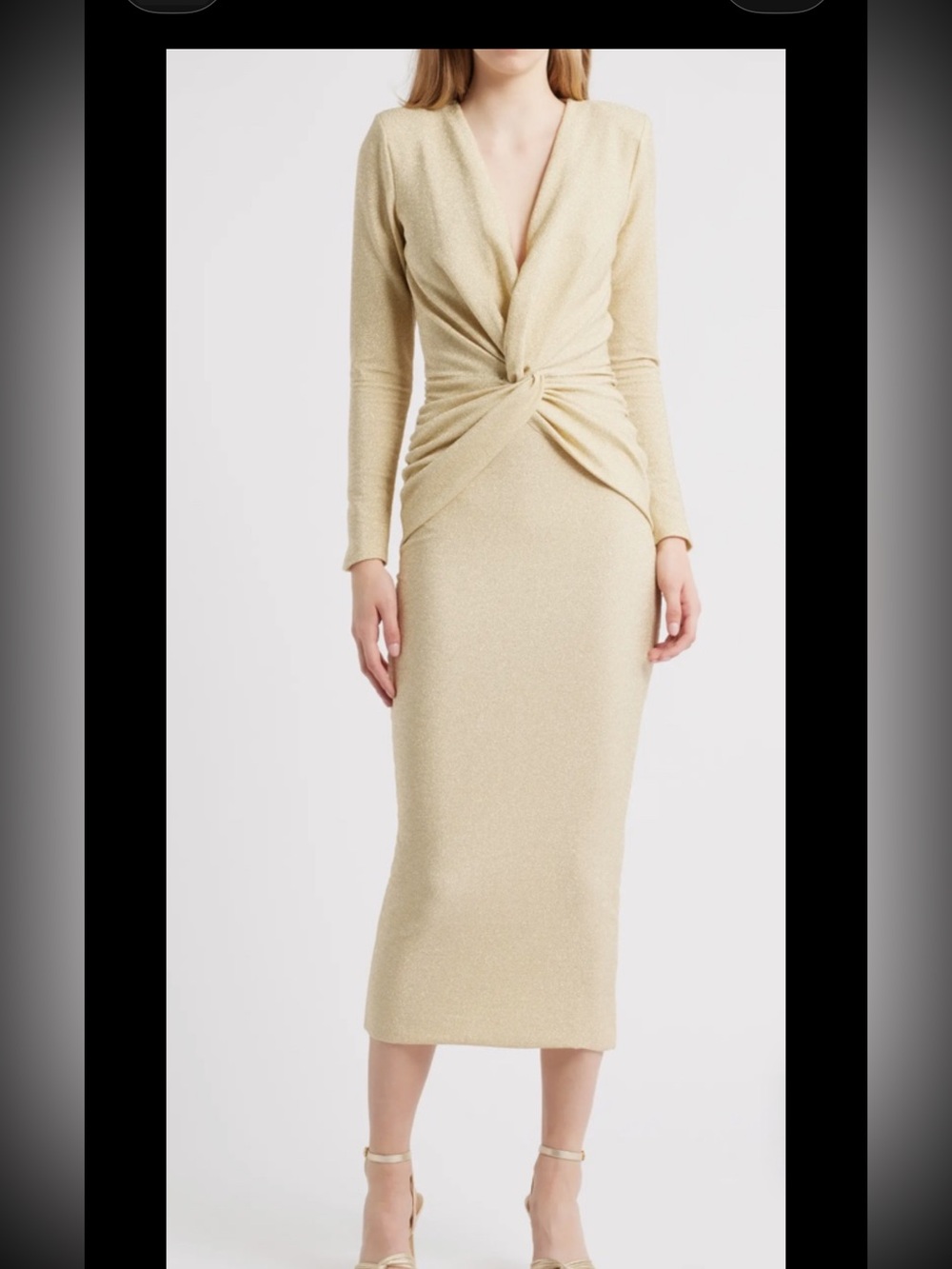 ChiaraBoniLaPetiteRobe Jara Starry MetallicTwistFrontMIDI Dress,IT42=US6/M,new - Picture 1 of 13